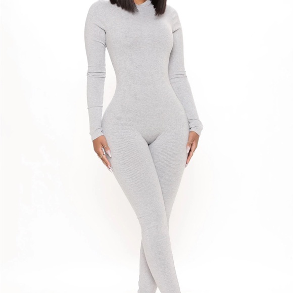 Fashion Nova Pants - Women’s Fashion Nova Full Bodysuit Heather Gray
